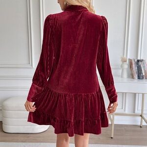 Elegant Velvet Red Dress